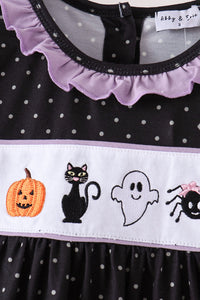 Black ghost spider embroidery ruffle dress - The Palm Beach Baby