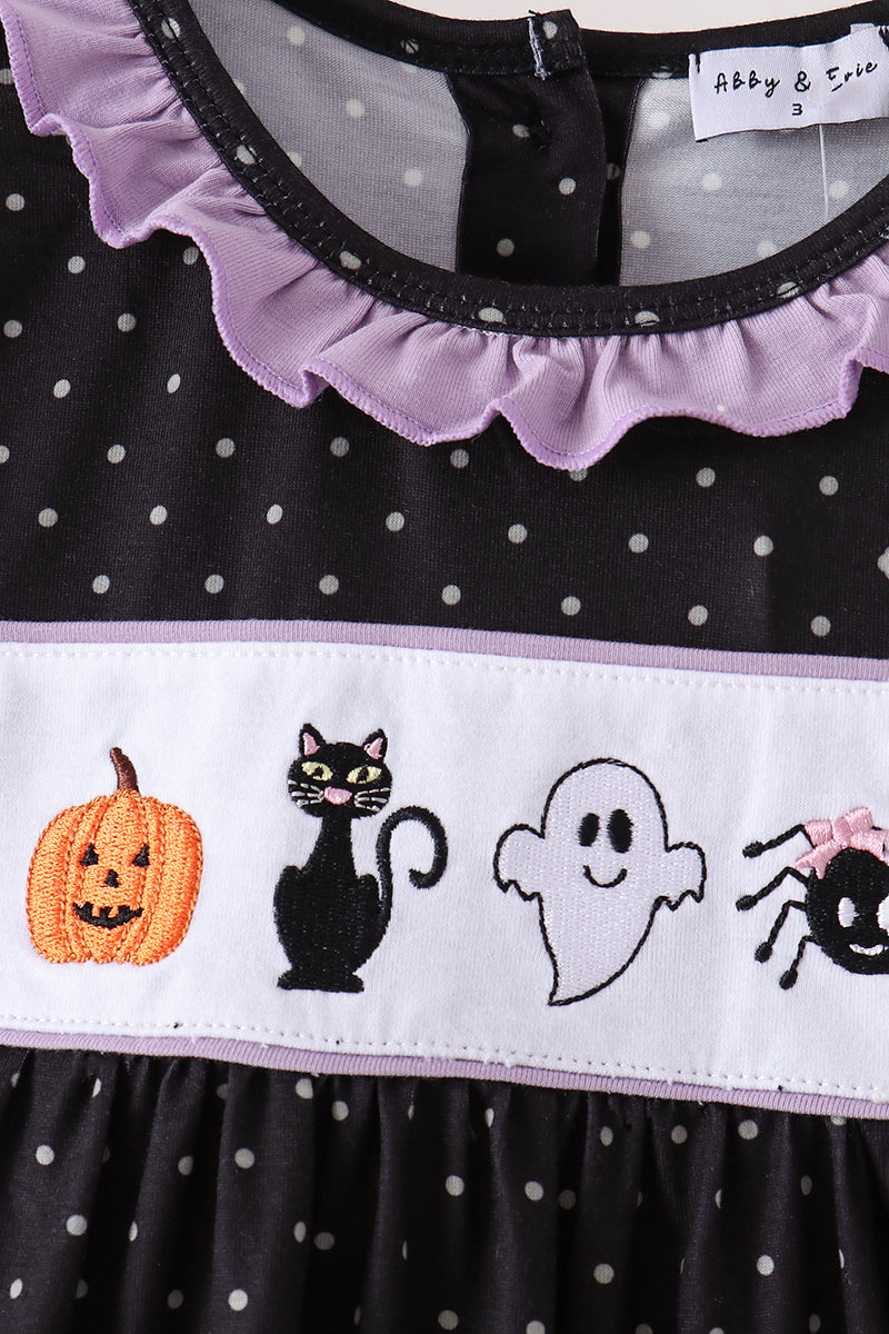 Black ghost spider embroidery ruffle dress - The Palm Beach Baby