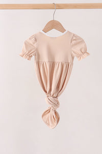 Khaki Pumpkin Embroidered Gown - The Palm Beach Baby