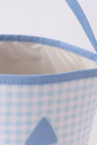 Blue Pumpkin Applique Gingham Basket