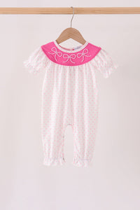 Pink bow pearl romper - The Palm Beach Baby