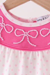 Pink bow pearl romper - The Palm Beach Baby