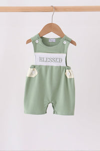Sage Blessed Smocked Jon Jon - The Palm Beach Baby