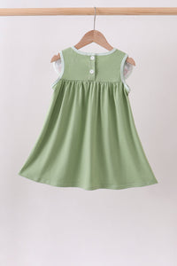 Sage Pumpkin Embroidered Dress