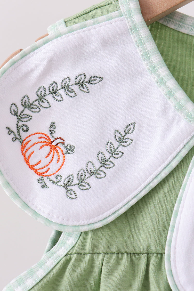Sage Pumpkin Embroidered Bloomer Set - The Palm Beach Baby Abby & Evie