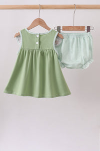 Sage Pumpkin Embroidered Bloomer Set