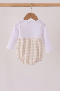 Khaki Puppy Fishing Embroidery Bubble - The Palm Beach Baby