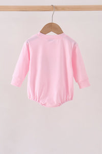 Pink football bow sequin bubble - The Palm Beach Baby