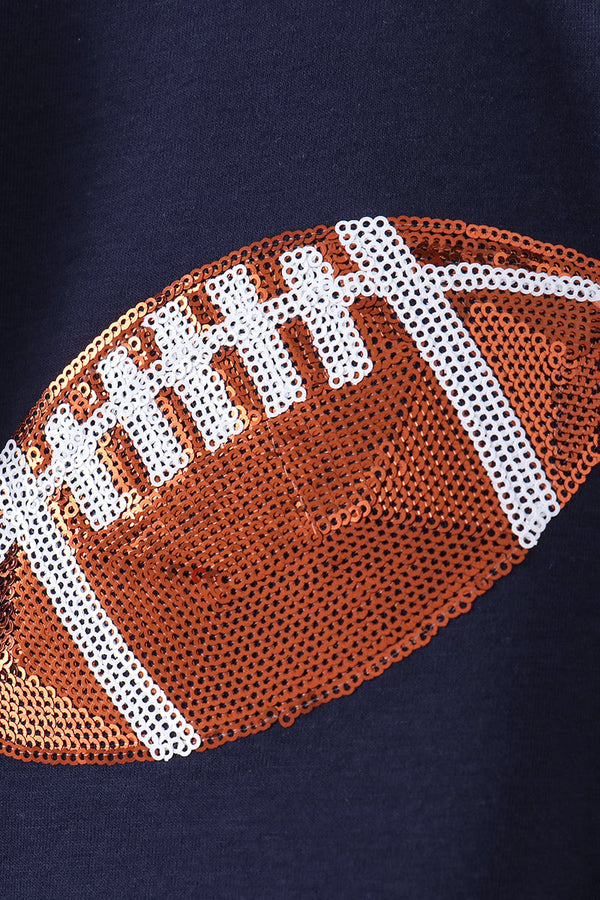 Navy football sequin bubble - The Palm Beach Baby