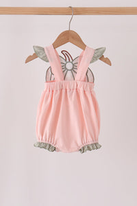 Pink Pumpkin Bow Appliqué Ruffle Bubble