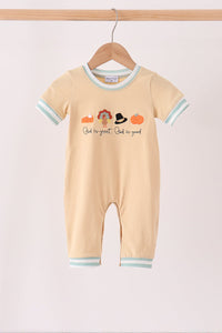 God is great god is good embroidery romper