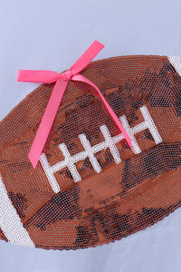 Rah! Rah! Boca Blue Football Sequin Mom & Me Pullover Top
