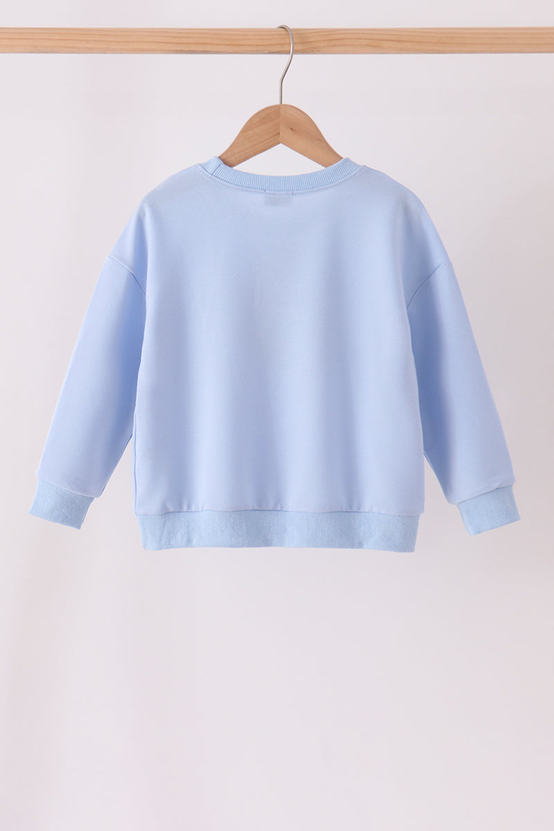 Rah! Rah! Boca Blue Football Sequin Mom & Me Pullover Top