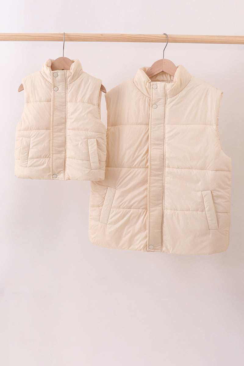 Cream Mom & Me Puffer - The Palm Beach Baby Abby & Evie