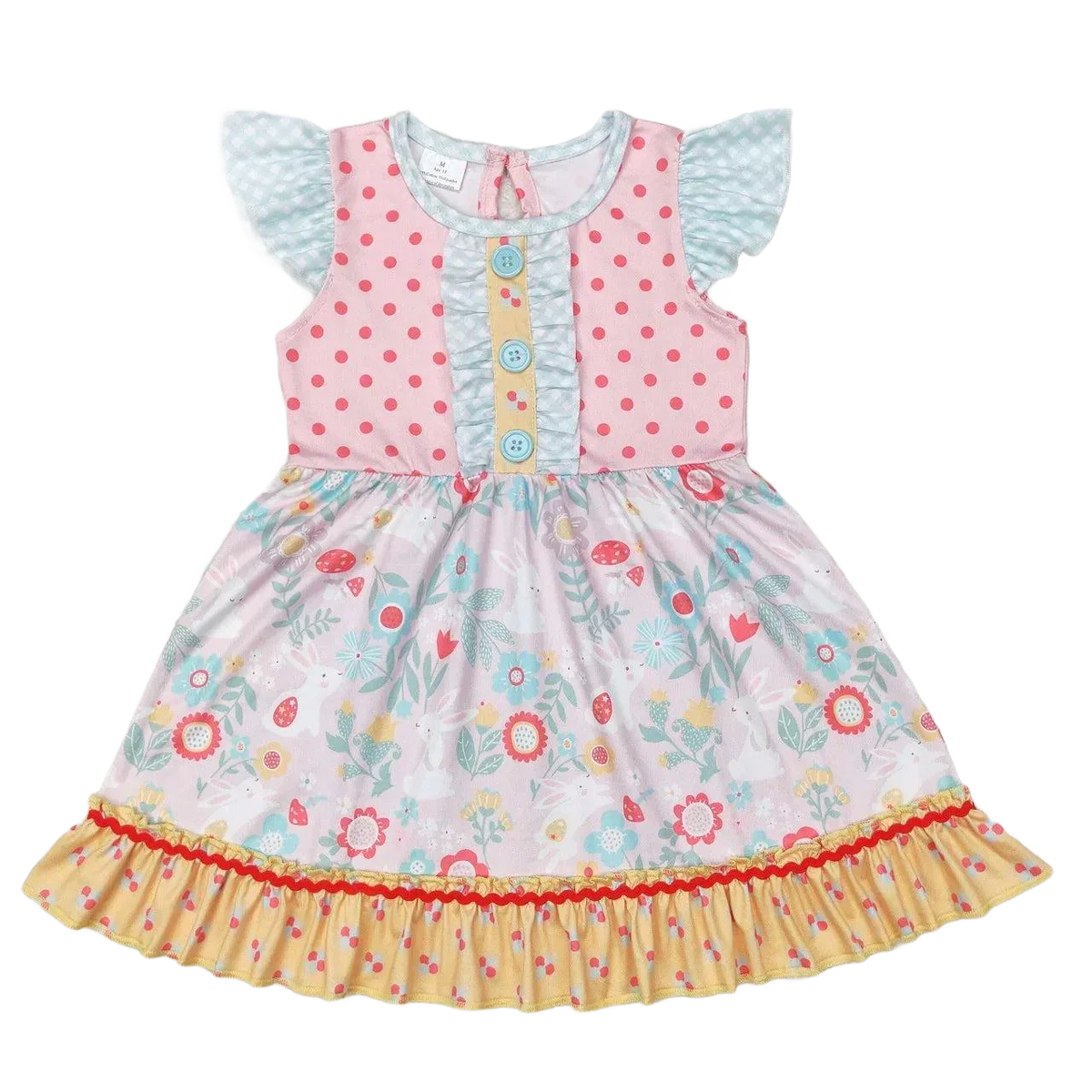 Boho Girls Dress - "Floral Cutie" Spring Dress with Butterfly Sleeves - The Palm Beach Baby