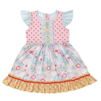 Boho Girls Dress - "Floral Cutie" Spring Dress with Butterfly Sleeves - The Palm Beach Baby