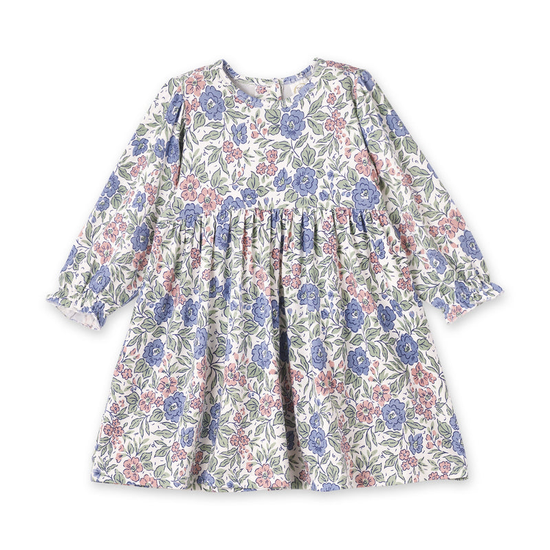 Vintage Floral Girls Dress - Soft Bamboo Jersey - The Palm Beach Baby