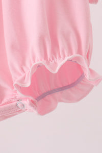Pink Lil sister embroidery ruffle bubble