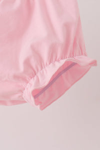 Pink Floral Turkey Embroidered Ruffle Bloomer Set