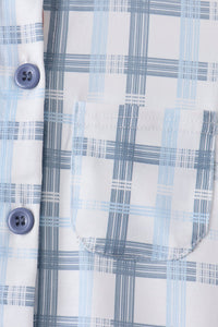 Blue Plaid Button Done Shirt