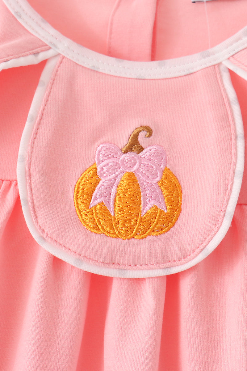 Pink pumpkin embroidery dress - The Palm Beach Baby