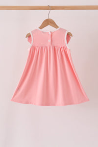 Pink pumpkin embroidery dress