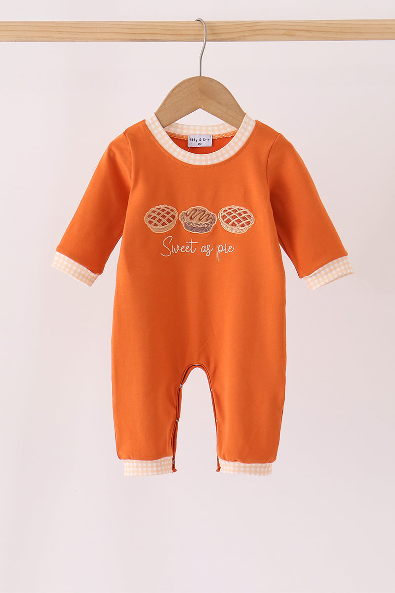 Sweet As Pie Embroidery Romper - The Palm Beach Baby