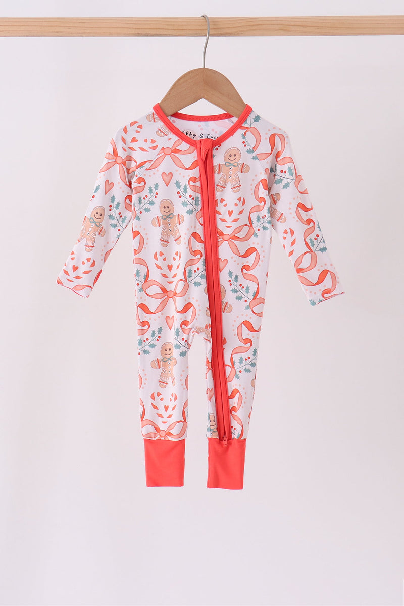 Coral Gingerbread Bamboo Zipper Romper - The Palm Beach Baby