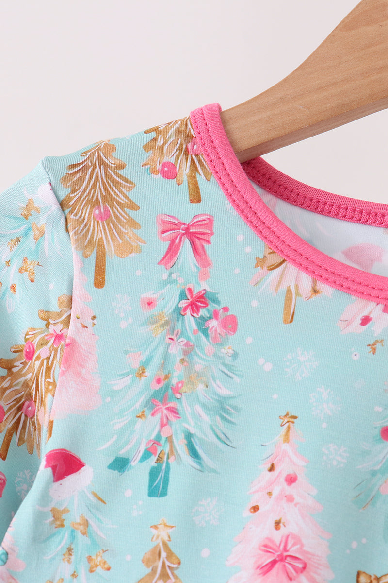 Green Christmas Tree Bamboo Pajama Set - The Palm Beach Baby