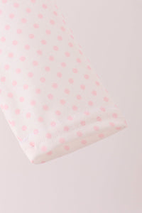 Pink santa claus dot applique ruffle romper