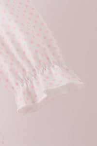Pink santa claus dot applique ruffle dress