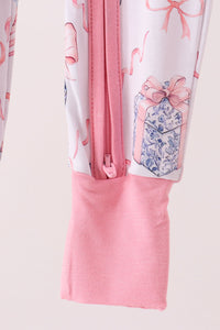 Pink nutcracker bamboo romper