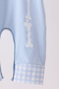 Blue skeleton print romper
