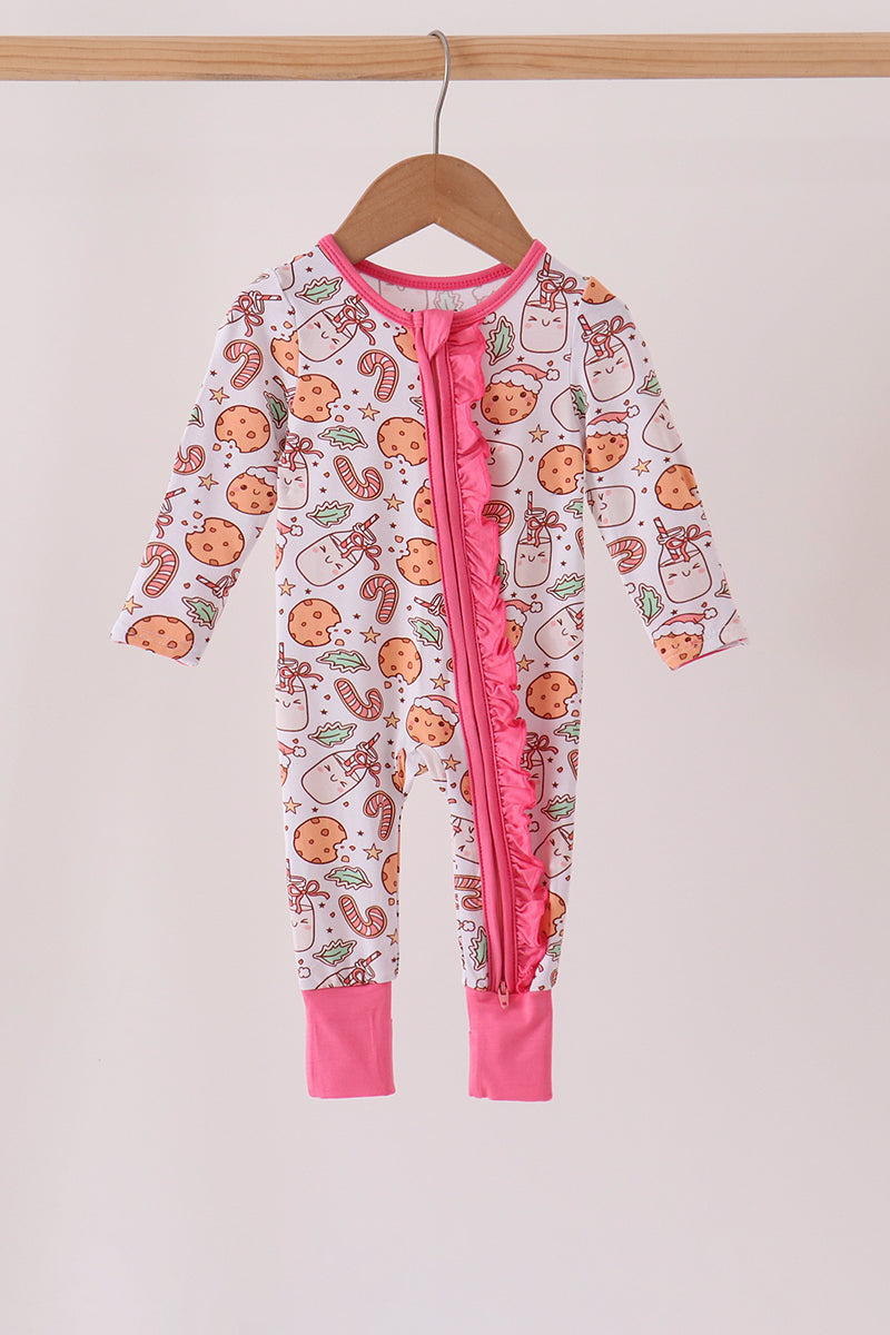 Pink Milk Cookie Bamboo Ruffle Romper - The Palm Beach Baby