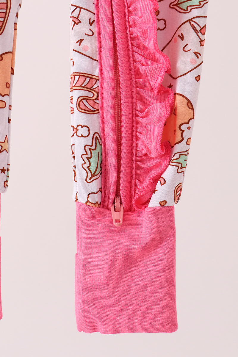 Pink Milk Cookie Bamboo Ruffle Romper - The Palm Beach Baby