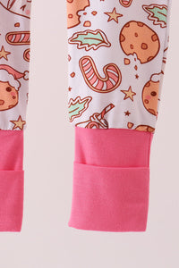 Pink milk cookie bamboo ruffle romper