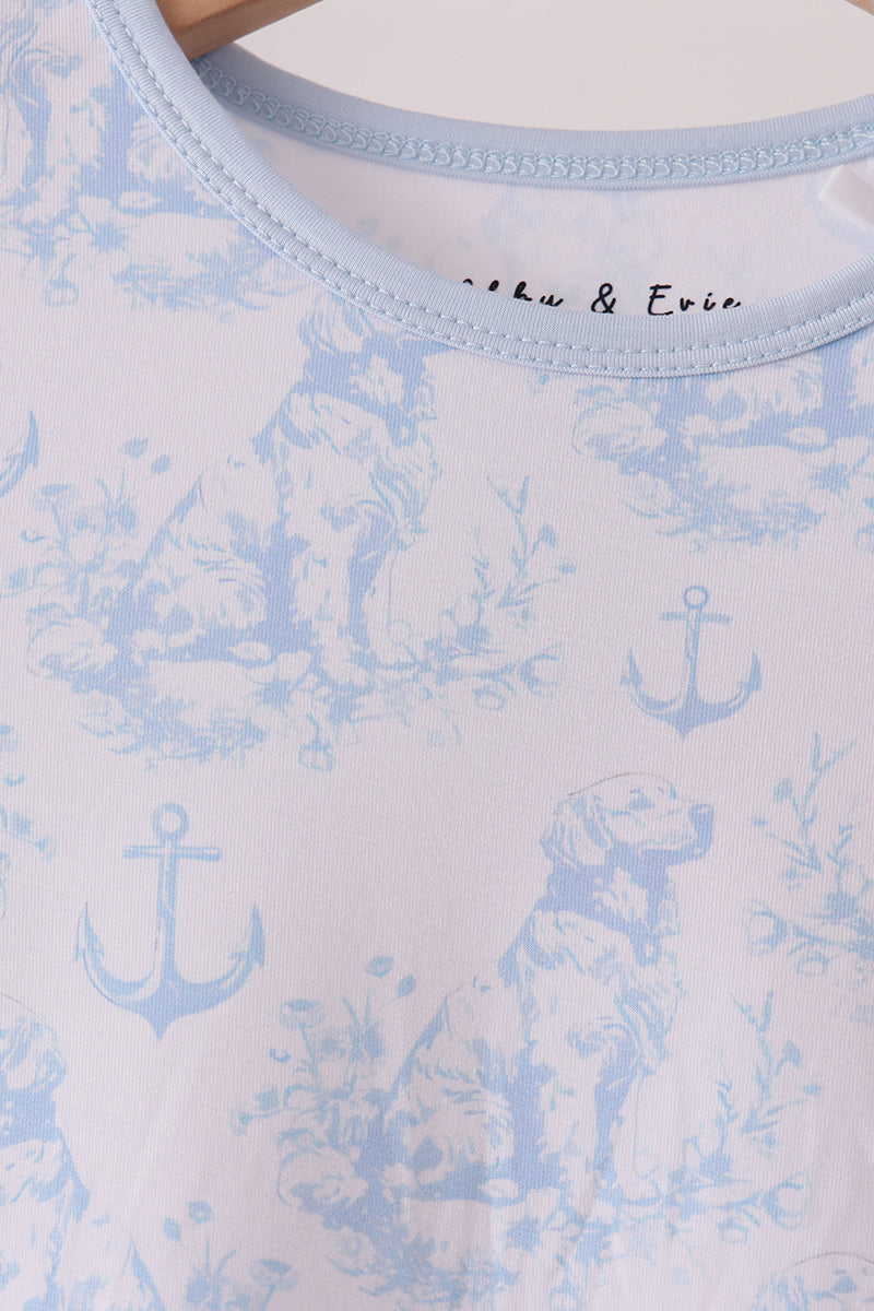 Blue dog bamboo pajama set - The Palm Beach Baby