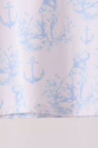 Blue dog bamboo pajama set