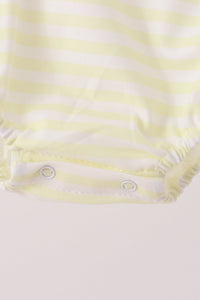 Yellow stripe pumpkin embroidery bubble