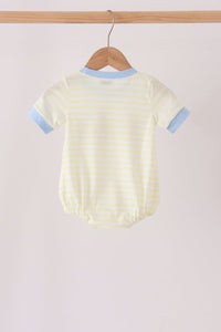 Yellow stripe pumpkin embroidery bubble