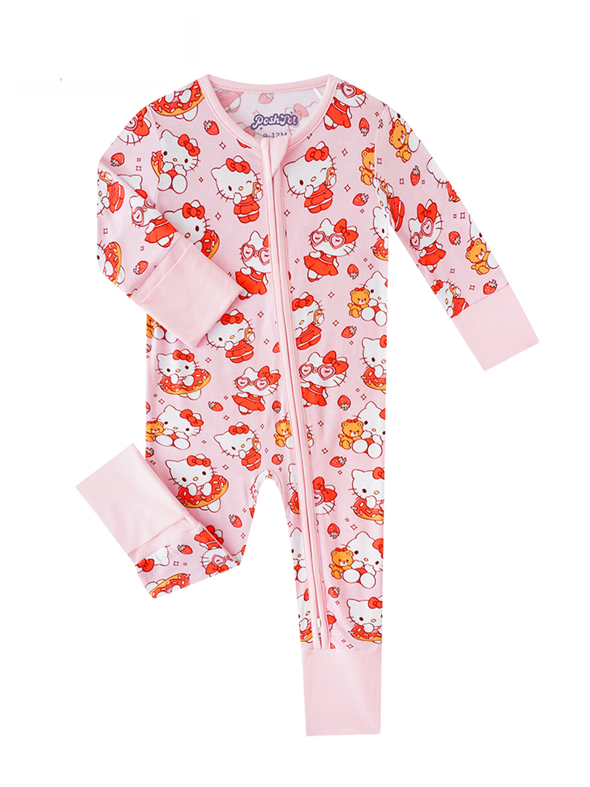 PoshTOT Sanrio Kitty Bamboo Baby Convertible Zippy Romper