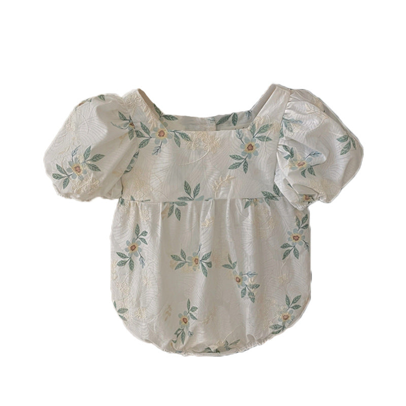 "Spring Flowers" Embroidered Bubble Romper - The Palm Beach Baby Estimated 20 Day Shipping