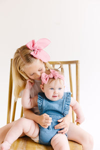 Pink Solid Baby Bow Turban
