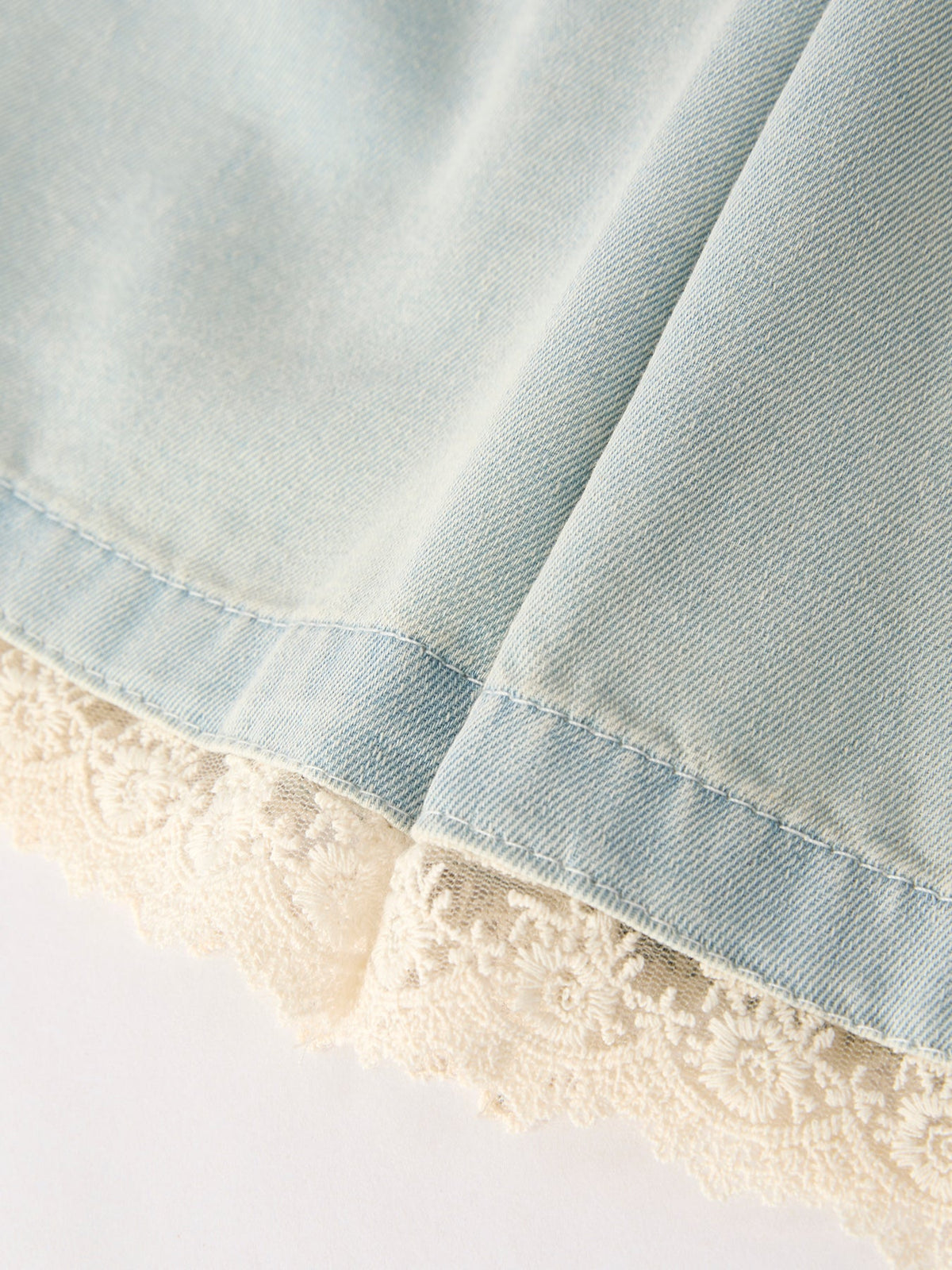 Summer Light Color Denim Lace Girls Set - The Palm Beach Baby Rylee Faith Designs