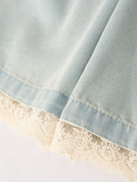 Summer Light Color Denim Lace Girls Set - The Palm Beach Baby Rylee Faith Designs