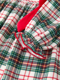 Christmas Embroidered Smocking Bow Plaid Girls Dress - The Palm Beach Baby