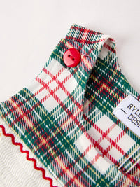 Christmas Jonjon Plaid Smocking Embroidered Boys Romper - The Palm Beach Baby