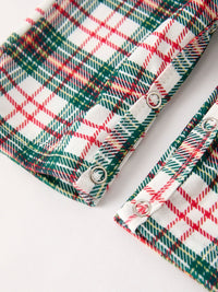 Christmas Jonjon Plaid Smocking Embroidered Boys Romper - The Palm Beach Baby
