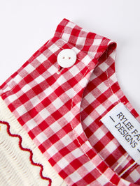 Christmas Smocking Embroidered Christmas Tree Plaid Plaid Baby Boy Romper - The Palm Beach Baby
