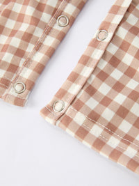 Plaid Embroidered Gingerbread and Bows Boy Jon Jon Romper - The Palm Beach Baby